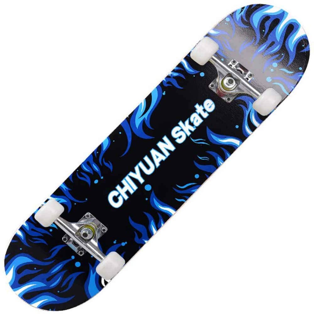 WSJYP Skateboard 31"X7.8"Inches Double Kick Trick Skateboards, Cruiser Penny Kids Beginners Longboard with Alloy Deck Adult Boys Girls,I