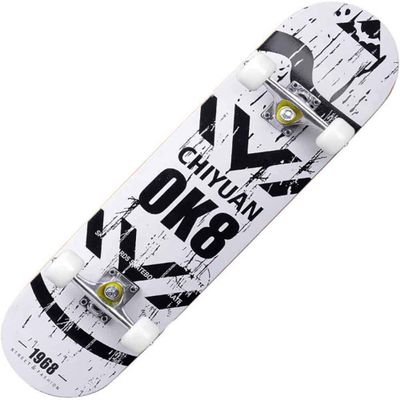 WSJYP Skateboard 31"X7.8"Inches Double Kick Trick Skateboards, Cruiser Penny Kids Beginners Longboard with Alloy Deck Adult Boys Girls,B