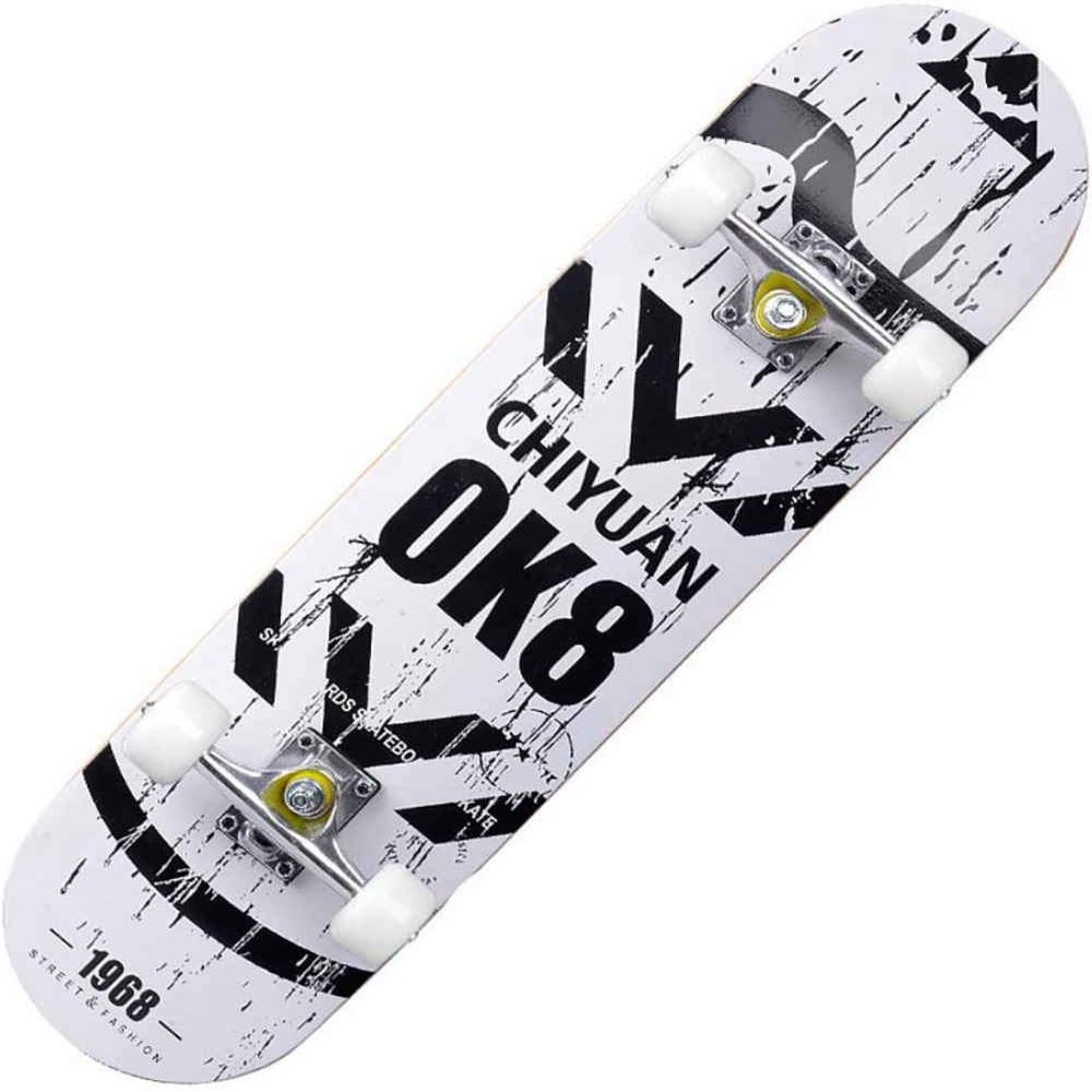 WSJYP Skateboard 31"X7.8"Inches Double Kick Trick Skateboards, Cruiser Penny Kids Beginners Longboard with Alloy Deck Adult Boys Girls,B
