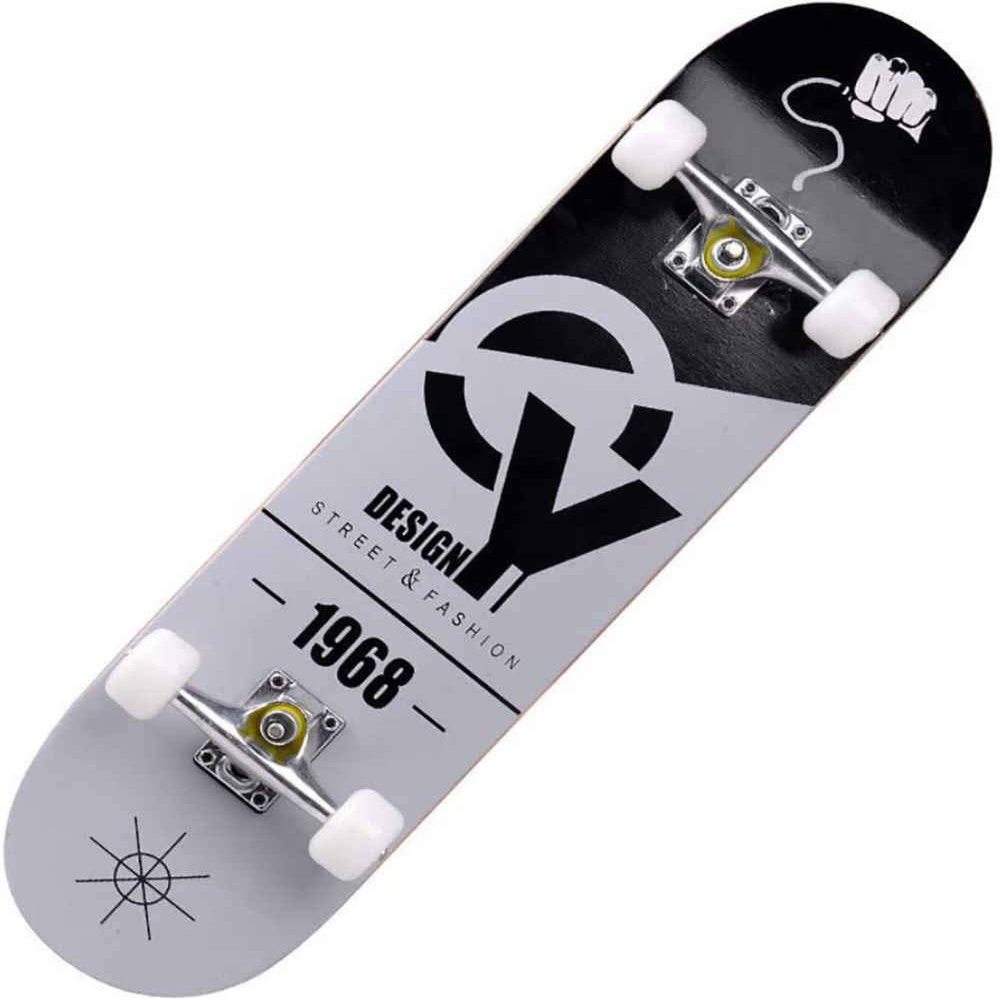 WSJYP Skateboard 31"X7.8"Inches Double Kick Trick Skateboards, Cruiser Penny Kids Beginners Longboard with Alloy Deck Adult Boys Girls,A