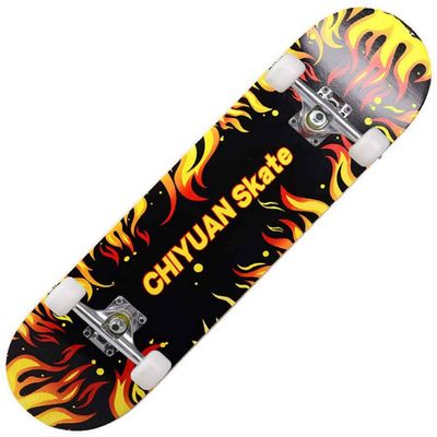 WSJYP Skateboard 31"X7.8"Inches Double Kick Trick Skateboards, Cruiser Penny Kids Beginners Longboard with Alloy Deck Adult Boys Girls,H