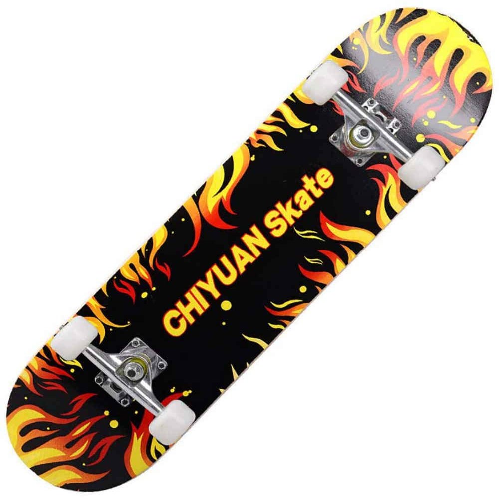 WSJYP Skateboard 31"X7.8"Inches Double Kick Trick Skateboards, Cruiser Penny Kids Beginners Longboard with Alloy Deck Adult Boys Girls,H