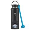 DYLN Hydrogen Water Bottle | Create Hydrating Alkaline Hydrogen-Rich Water Up to 9 pH | Vacuum Insulated Stainless Steel Water Bottle | Keeps Water Cold for 24 Hours | 40 oz, Black view 1