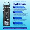 DYLN Hydrogen Water Bottle | Create Hydrating Alkaline Hydrogen-Rich Water Up to 9 pH | Vacuum Insulated Stainless Steel Water Bottle | Keeps Water Cold for 24 Hours | 40 oz, Black view 3
