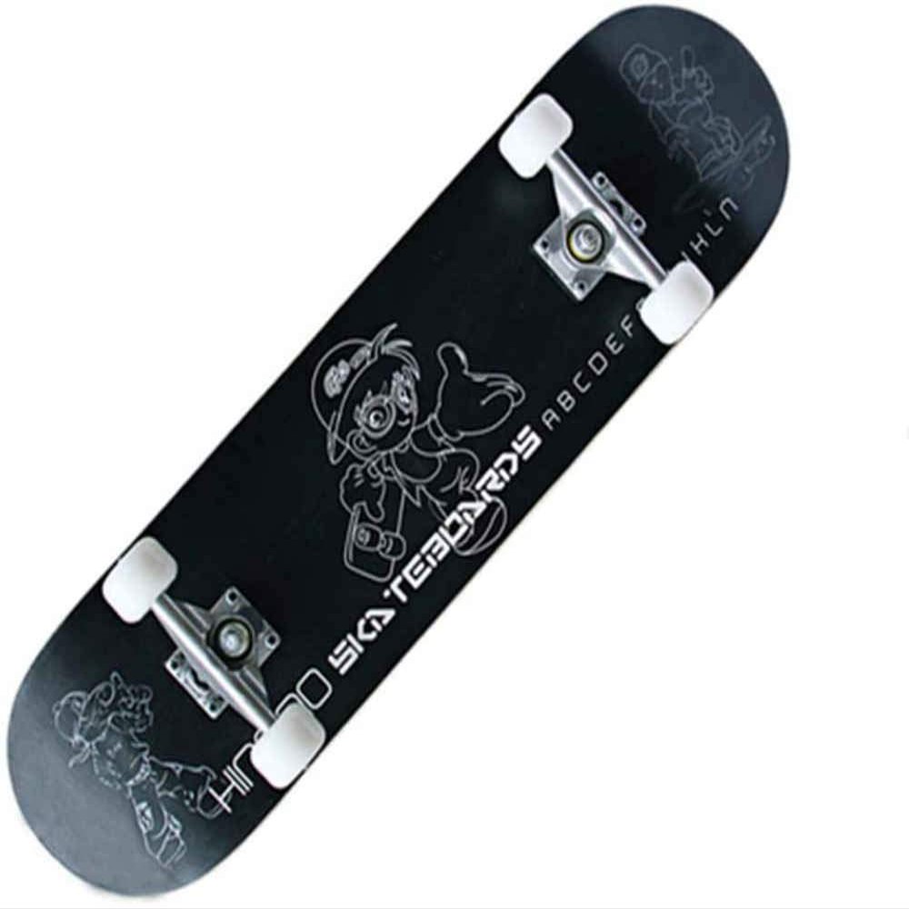 WSJYP Skateboard 31"X7.8"Inches Double Kick Trick Skateboards, Cruiser Penny Kids Beginners Longboard with Alloy Deck Adult Boys Girls,S