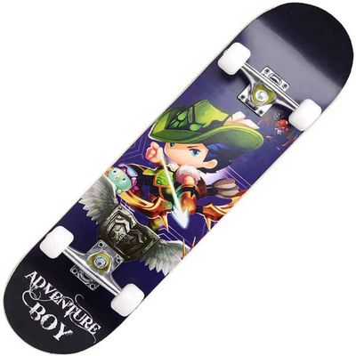 WSJYP Skateboard 31"X7.8"Inches Double Kick Trick Skateboards, Cruiser Penny Kids Beginners Longboard with Alloy Deck Adult Boys Girls,J