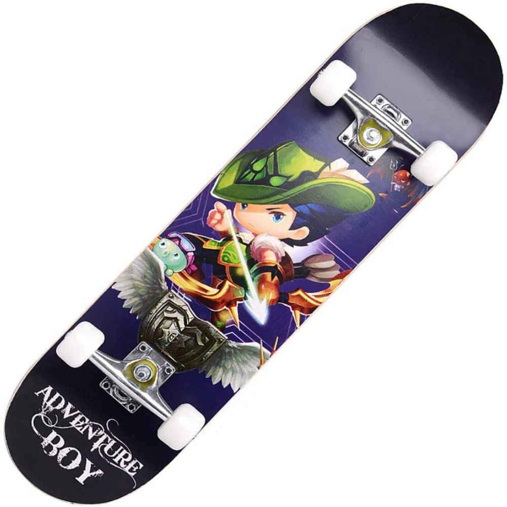 WSJYP Skateboard 31"X7.8"Inches Double Kick Trick Skateboards, Cruiser Penny Kids Beginners Longboard with Alloy Deck Adult Boys Girls,J