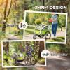 Aosom Elite 360 Swivel Bike Trailer for Kids Double Child Two-Wheel Bicycle Cargo Trailer with 2 Security Harnesses, Green view 3