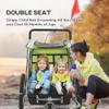 Aosom Elite 360 Swivel Bike Trailer for Kids Double Child Two-Wheel Bicycle Cargo Trailer with 2 Security Harnesses, Green view 4