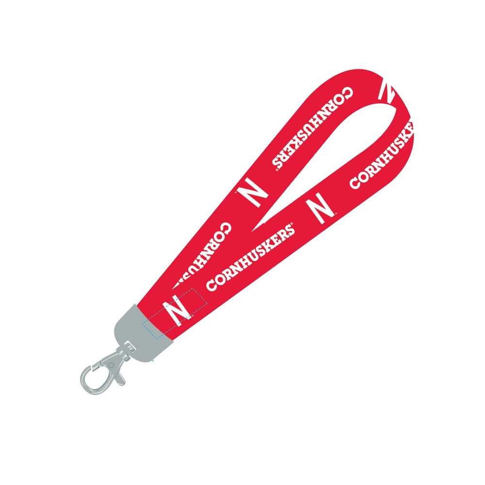 Pro Specialties Group Nebraska Crnhuskrs Red Wristlet Lanyard