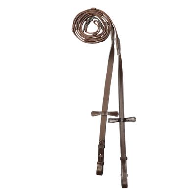 ExionPro Exion Rubberized Web Reins for Horses | Premium Leather Non-Slip Grippy English Reins with 7 Hand Stoppers and SS Buckles | Perfect for Dressage & Show Ring