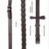 ExionPro Exion English Laced Reins for Horse Bridle  5/8" Premium Leather Hunter Reins with Martingale Stoppers  Non-Slip Grip for Dressage, Jumping & Schooling  Stainless Steel Hook Studs view 3