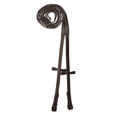 Exion Ultra Soft Cow Calf Skin Leather Loop Reins | 16mm Horse Reins with 7 Hand Stoppers & Martingale Stoppers | Hook Stud Fastening