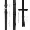 Exion Ultra Soft Calf Skin Leather Loop Reins with 7 Hand Stops | Hook Stud Fastening Reins for Horse | Black Vegetable Tanned Leather | Size- Over view 3