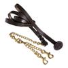 ExionPro Exion Leather Lead with Double Brass Chain for Horses | Adjustable Chain Length with Swivel & Two Snaps | Black and Brown view 1