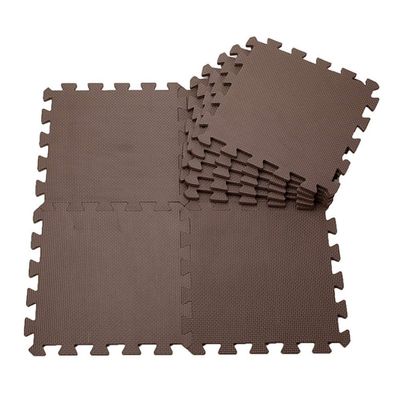 ALGFree Interlocking Floors Tiles, Soft Foam Play Mats with Border Waterproof Non-Slip Interlocking Floors Durable Gym, 6 Colors, 30x30x1cm (Color : Brown, Size : 30x30x1cm(2 Tiles))