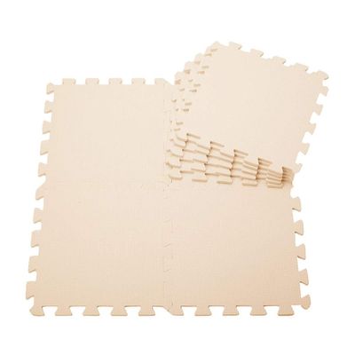 ALGFree Interlocking Floors Tiles, Soft Foam Play Mats with Border Waterproof Non-Slip Interlocking Floors Durable Gym, 6 Colors, 30x30x1cm (Color : Beige, Size : 30x30x1cm(2 Tiles))