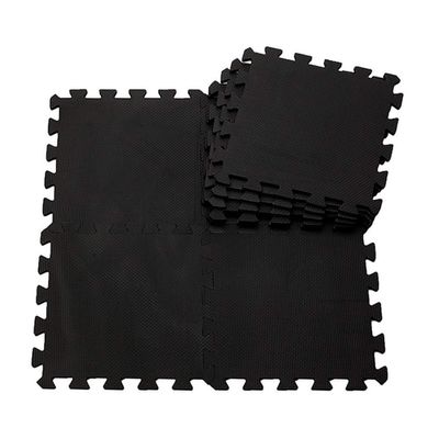 ALGFree Interlocking Floors Tiles, Soft Foam Play Mats with Border Waterproof Non-Slip Interlocking Floors Durable Gym, 6 Colors, 30x30x1cm (Color : Black, Size : 30x30x1cm(2 Tiles))