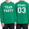 Custom T Shirt for Boys Girls Youth Add Your Text Front Back Side Personalized Long Sleeve T-Shirt Kelly view 3