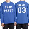 Custom T Shirt for Boys Girls Youth Add Your Text Front Back Side Personalized Long Sleeve T-Shirt Royal view 3