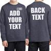 Custom T Shirt for Boys Girls Youth Add Your Text Front Back Side Personalized Long Sleeve T-Shirt Heather Navy view 2