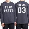 Custom T Shirt for Boys Girls Youth Add Your Text Front Back Side Personalized Long Sleeve T-Shirt Heather Navy view 3
