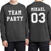 Custom T Shirt for Boys Girls Youth Add Your Text Front Back Side Personalized Long Sleeve T-Shirt Dark Grey Heather view 3