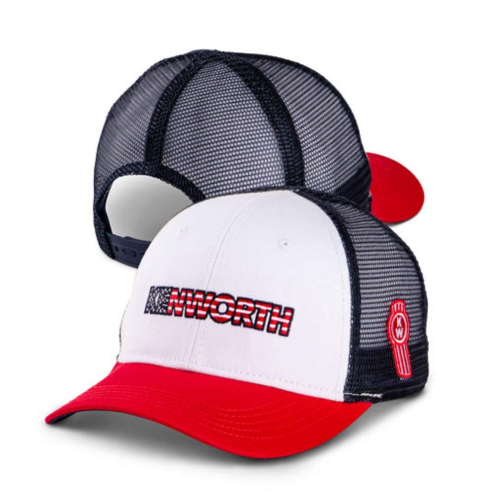 BDA Kenworth Trucks Motors Kids Youth Red & White Americana Snapback Mesh Cap/Hat