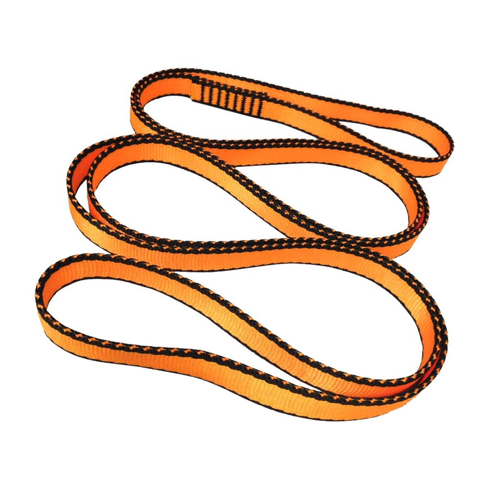 FOSER 18mm Nylon Climbing Sling Runner, 23KN Nylon Rope,Apply to Rock Climbing, Mountaineering, Hiking, Downhill, Emergency Equipment, etc (Orange(1pcs), 60cm/24inch)