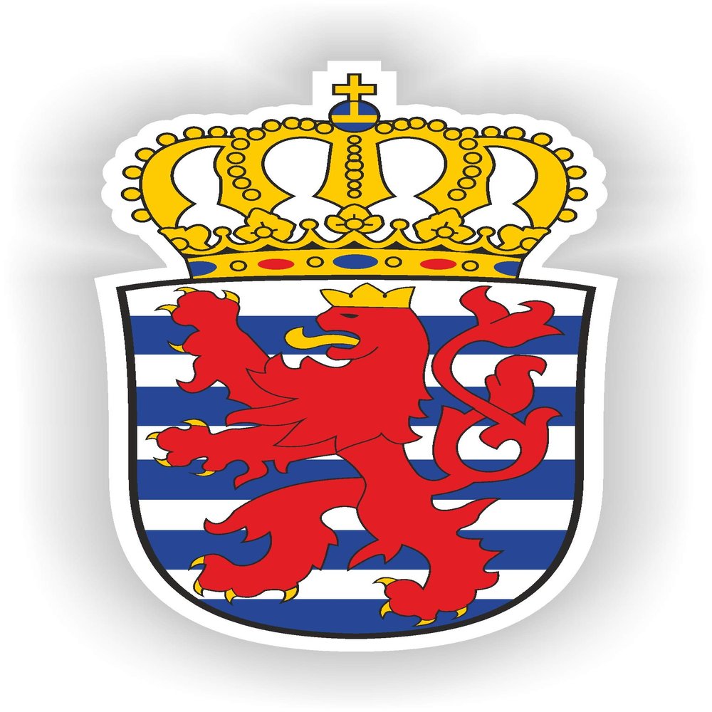 1x Luxembourg Lesser Coat of Arms Flag Vinyl Waterproof Sticker - 5cm / 2inches