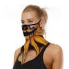 YAYOUREL Halloween Scary Mask Halloween Masks for Adults Skull Pumpkin Skeleton Neck Gaiter Face Mask Covering Ear Loop Hole Triangle Bandanas for Men Women UV Face Scarf Mask Cover Black Yellow view 2