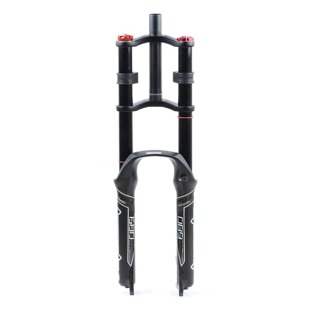 VXXV Snow/Beach Bike Suspension Fork 20 Inch, Double Shoulder AIR System 1-1/8" for 20 X 4.0 Bicycle Wheels (Color : Black)