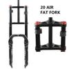 VXXV Snow/Beach Bike Suspension Fork 20 Inch, Double Shoulder AIR System 1-1/8" for 20 X 4.0 Bicycle Wheels (Color : Black) view 3