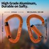 FVW 3 Pieces Heavy Duty Climbing Carabiners, 25KN UIAA Certified Auto Locking Rock Climbing Carabiners Clips for Hammocks, Swing, Locking Dog Leash and Harness, Camping, Hiking & Utility (Orange) view 2