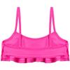 ACSUSS Kids Girls Spaghetti Shoulder Straps Swim Top Bra Quick Dry Soft Bikini Rash Guard Beach wear UPF50+ Rose_Red 3 view 2