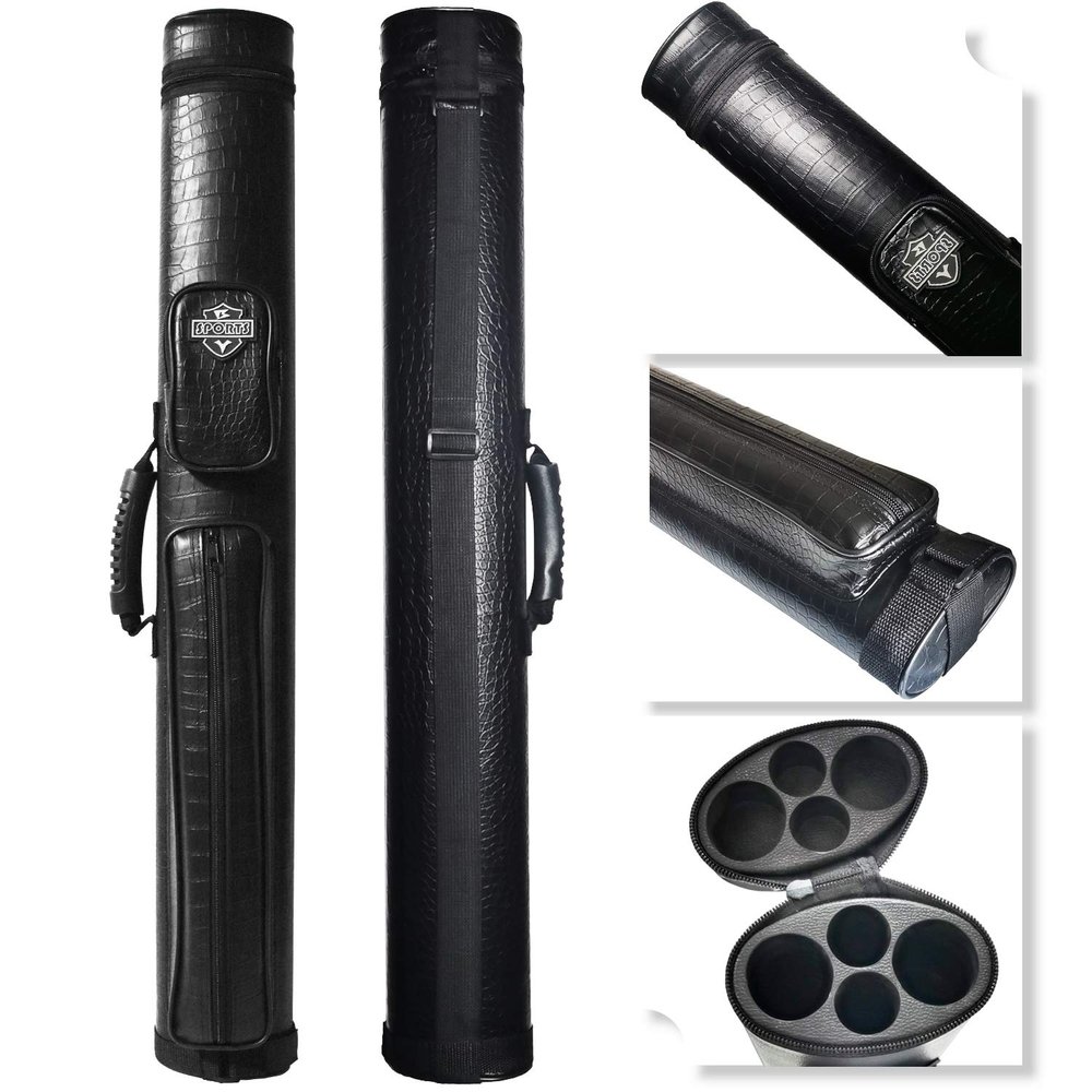 BY SPORTS 2x2 Hard cue case Oval Pool Cue Billiard Stick Carrying Case