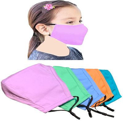 Xchime Cloth Face Mask,Made in USA,Washable Reusable,breathable with Adjustable Ear Loops, Nose Wire and Filter Pocket, 3-layer Cotton fabrics, for teen girls, boys, men or women 5-Pack