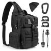 G4Free Large Tactical EDC Sling Bag Backpack, Military Molle Bag Single Strap Shoulder Backpack for Men (Black) view 1