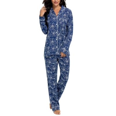 Tugege Pajamas Set Long Sleeve Sleepwear Womens Button Down Nightwear Pj Sets