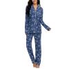 Tugege Pajamas Set Long Sleeve Sleepwear Womens Button Down Nightwear Pj Sets view 3