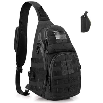 G4Free Tactical EDC Sling Backpack, Military Rover Shoulder Sling Bag Pack with Pistol Holster for Concealed Carry