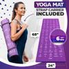 Instructional Cute Yoga Mat with Poses Printed On It & Carrying Strap - 75 Illustrated Yoga Poses & 75 Stretches - For Women and Men - Non-Slip, 1/4" Extra-Thick For Beginners view 2