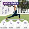 Instructional Cute Yoga Mat with Poses Printed On It & Carrying Strap - 75 Illustrated Yoga Poses & 75 Stretches - For Women and Men - Non-Slip, 1/4" Extra-Thick For Beginners view 4