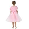 Flower Girls Wrap Shawl Wedding Bridesmaid Tippet Stole Christmas Party Dress Costume Shrug Capelet (Pink) view 4