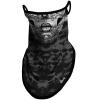 Obacle Bandana Face Mask with Ear Loops Neck Gaiter Face Mask Scarf Face Cover for Men Women (Skull Flower Face Gray Lip) view 1