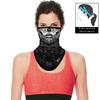Obacle Bandana Face Mask with Ear Loops Neck Gaiter Face Mask Scarf Face Cover for Men Women (Skull Flower Face Gray Lip) view 2