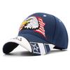 Anna-Kaci USA American Flag Patriotic Eagle Hawk Embossed 3D Adjustable Velcro Baseball Caps Hats, Blue USA view 1