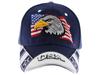 Anna-Kaci USA American Flag Patriotic Eagle Hawk Embossed 3D Adjustable Velcro Baseball Caps Hats, Blue USA view 2
