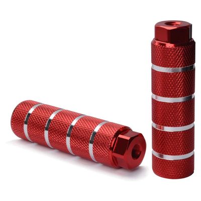 1Pair Bike Pegs,Bike Pegs Foot Pedals Backseats Stands,MTB BMX Bike Alloy Foot Stunt Pegs Footrest Lever Cylinder Grip Fit 3/8'' Axle,Red