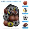 BROTOU Extra Large Sports Ball Bag Mesh, Basketball Bags Team Balls, Adjustable Shoulder Strap, Team Work Ball Bags for Holding Soccer, Football, Volleyball, Swimming Gear (30 x 40) (2PCS) view 2